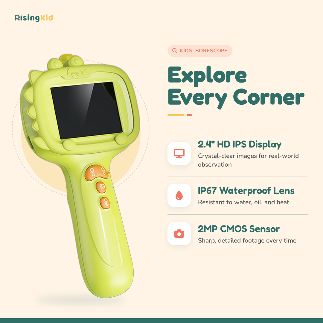 Rising Kid™ Flexi-Probe Digital Endoscope with Screen