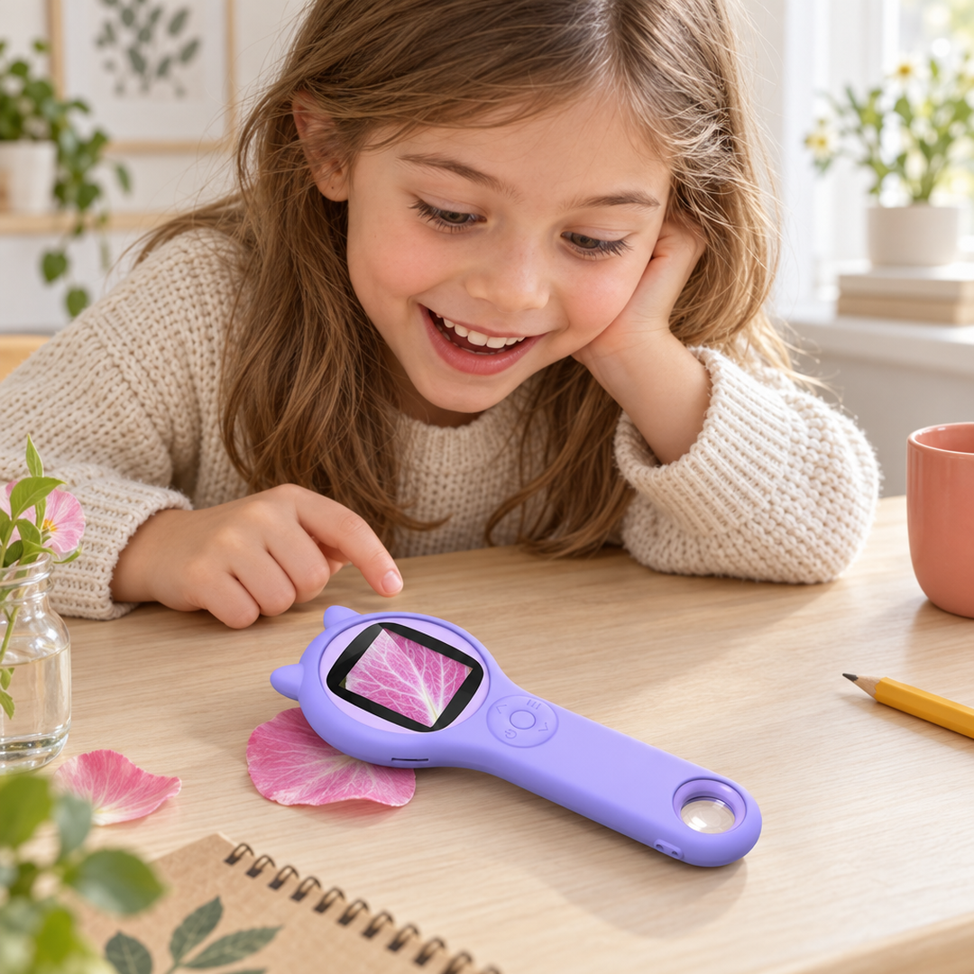 Rising Kid™ Cat-Ear Handheld Digital Microscope for Kids